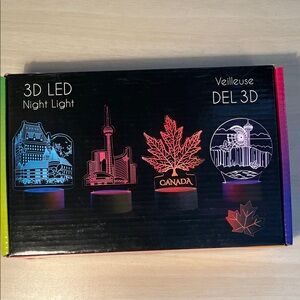 3D LED Night Light Set - Canada Maple Leaf